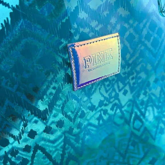 Pink Victoria’s Secret Teal Patterned Tote Bag - Picture 7 of 9